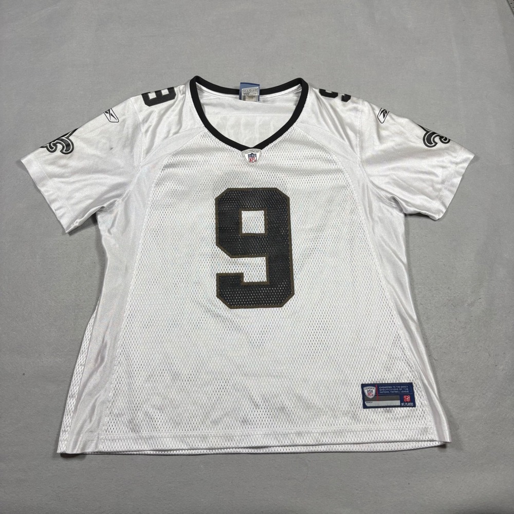 Reebok New Orleans Saints Drew Brees 9 NFL Jersey Womens XL White On-Field